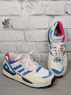 Adidas Torsion ZX Retro Running Sneakers White Blue Pink Mens 9.5